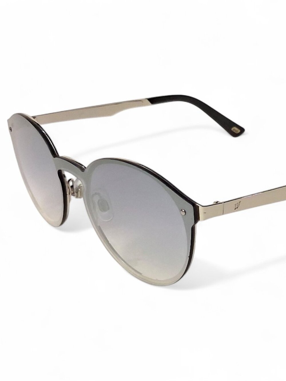 Web Eyewear Round Sunglasses Silver Black Gradient Grey Case WE0203 16C